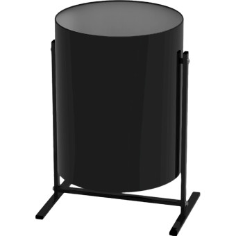 Урна уличная УРТ чёрная 25 л оцинкованная сталь опрокидывающаяся  (48.5x35x35 см)