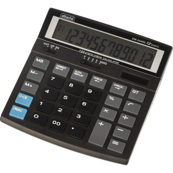 Калькулятор настольный КОМПАКТНЫЙ Attache SW-2449C 12-разрядный черный (120 шагов)