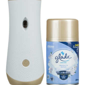 Освежитель воздуха автоматический Glade Automatic + сменный баллон Свежесть белья 269 мл Освежитель воздуха автоматический Glade Automatic + сменный баллон Свежесть белья 269 мл