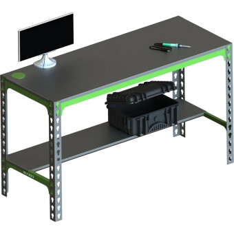 Стол производственный металлический (зелёный/серый, 1000х400х750 мм)