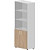 Шкаф для документов Mahia EMHS834TNBLOW со стеклом (дуб светлый/белый,  800х440х1950 мм)