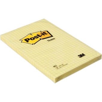 Стикеры Post-it Original 102x152 мм пастельные желтые в клетку (1 блок, 100 листов)
