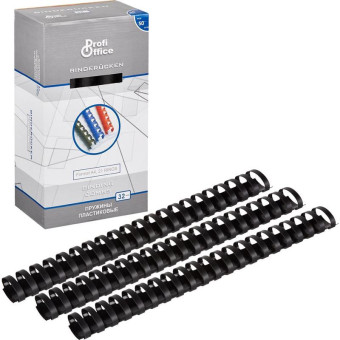 Пружины для переплета пластиковые ProfiOffice 32 мм черные (50 штук в упаковке)