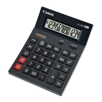 Калькулятор настольный ПОЛНОРАЗМЕРНЫЙ Canon AS-2400 14-разрядный серый