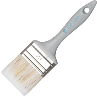 Кисть малярная плоская TOPFORT из смешанной щетины 60x15 мм серая