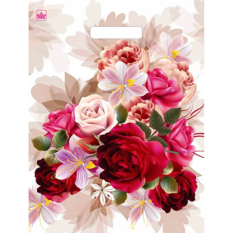 Пакет полиэтиленовый бежевый 31х40 см с вырубной ручкой (50 штук в упаковке)