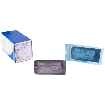 Шовный материал Полигликолид 3/0 75 см колющая игла 25 мм 3/0 (2) (20 штук в упаковке)