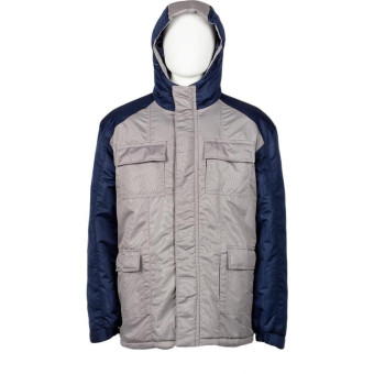 Куртка рабочая зимняя мужская з41-КУ серая/темно-синяя (размер 48-50, рост 182-188)