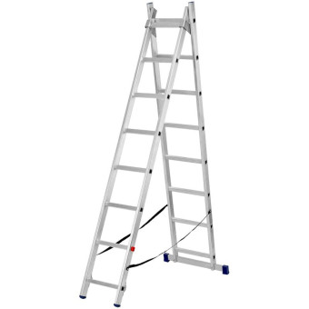 Лестница Сибртех алюминиевая двухсекционная 2х8 ступеней (97908)