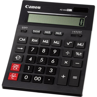 Калькулятор настольный полноразмерный Canon AS-444 II 12-разрядный с прорезиненными ножками черный