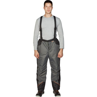 Брюки рабочие зимние мужские Nайтстар Алькор со светоотражающим кантом серые из ткани Lokker (размер 44-46, рост 170-176)