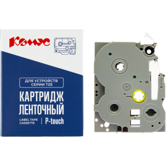 Картридж Комус TZE-921 для принтера этикеток Brother (9 мм х 8 м, цвет ленты металлизированный, шрифт черный)