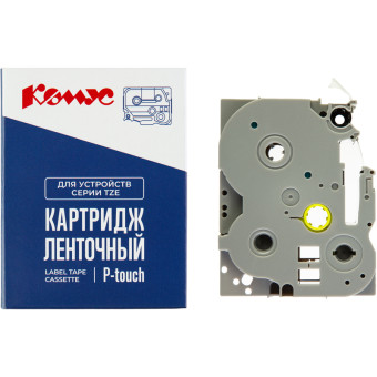 Картридж Комус TZE-222 для принтера этикеток Brother (9 мм х 8 м, цвет ленты белый, шрифт красный)