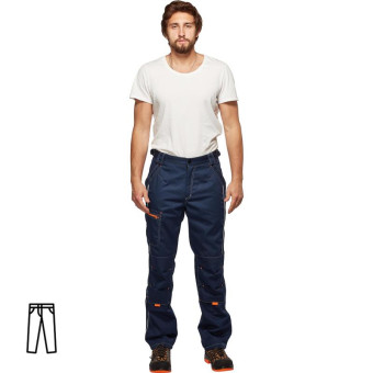 Брюки рабочие летние мужские л34-БР со светоотражающим кантом синие (размер 52-54, рост 182-188)