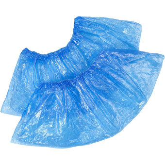 Бахилы одноразовые EleGreen полиэтиленовые 46 мкм голубые (450 пар в  упаковке)