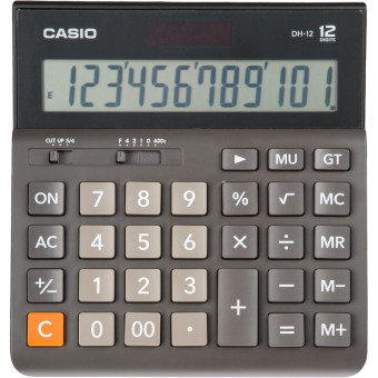 Калькулятор настольный Casio DH-12-BK-S-EH/EP 12-разрядный черный 151x159x28 мм