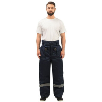 Брюки рабочие зимние мужские з32-БР с СОП синие из ткани грета (размер 68-70, рост 182-188)