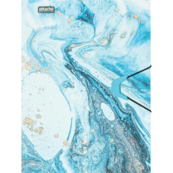 Папка на резинке Attache Selection Fluid А4+ 18 мм пластиковая до 200 листов серо-голубая (толщина обложки 0.45 мм)