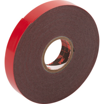 Клейкая лента двухсторонняя монтажная 3M GT6008F серая вспененный акрил  12 мм x 5 м