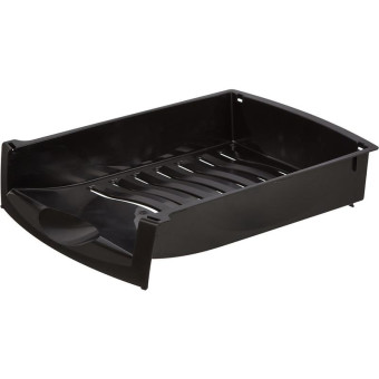 Лоток горизонтальный для бумаг Attache Престиж пластиковый черный решетчатый