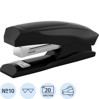 Степлер Erich Krause Elegance Classic до 20 листов чёрный (скобы №10, с  антистеплером, артикул производителя 2167)