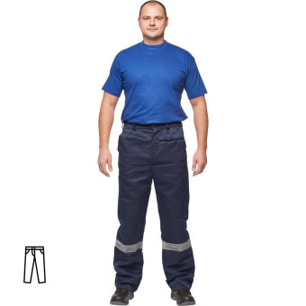 Брюки рабочие летние мужские л03-БР с СОП синие (размер 52-54 рост 170-176)