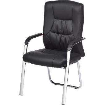 Конференц-кресло Easy Chair 807 VPU чёрное (экокожа, металл   хромированный)