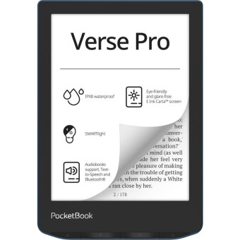 Книга электронная PocketBook 634 Verse Pro 6 дюймов черная/синяя (PB634-A-WW)