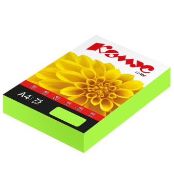 Бумага цветная для печати Комус Color зеленая неон (А4, 75 г/кв.м, 500 листов)