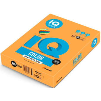 Бумага цветная для печати IQ Color оранжевая неон NEOOR (А3, 80 г/кв.м, 500 листов)