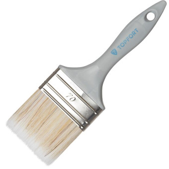 Кисть малярная плоская TOPFORT из смешанной щетины 70x15 мм серая