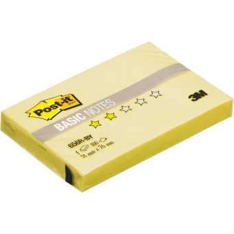 Стикеры Post-it Basic 51x76 мм пастельные желтые (1 блок, 100 листов)