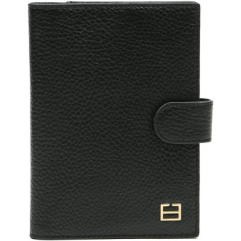 Обложка для паспорта Fabretti из натуральной кожи черного цвета (QPC14D-2)