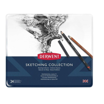 Набор карандашей Derwent Sketching Collection 24 цвета в металлической упаковке