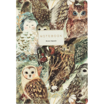 Тетрадь общая Bruno Visconti Волшебные совы А5 60 листов в линейку на  сшивке обложка разноцветная Soft Touch