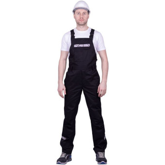Полукомбинезон рабочий летний мужской Стронг с СОП чёрный (размер 48-50,  рост 182-188)
