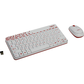 Набор клавиатура+мышь Logitech MK240 Nano белый