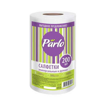 Салфетки хозяйственные в рулоне Parlo спанлейс 20x17 см 45 г/кв.м 200 листов