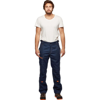 Брюки рабочие летние мужские л34-БР со светоотражающим кантом синие  (размер 56-58, рост 158-164)