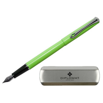 Ручка перьевая Diplomat Traveller Lumi green M цвет чернил синий цвет корпуса салатовый (артикул производителя D20001072)