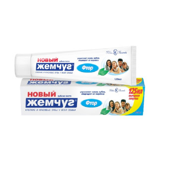 Зубная паста Новый жемчуг Фтор 125 мл Зубная паста Новый жемчуг Фтор 125 мл