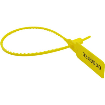 Пломба номерная пластиковая мешковая желтая 135 мм (500 штук в упаковке)