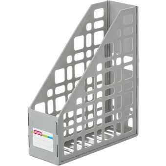 Лоток вертикальный для бумаг 85 мм Attache пластиковый серый