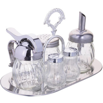 Набор для специй Mayer & Boch 6 предметов (солонка, перечница, сахарница, подставка, соусник, емкости для специй)