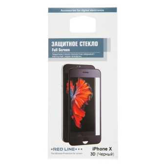 Защитное стекло Red Line для Apple iPhone X/XS 3D черное (УТ000012290)