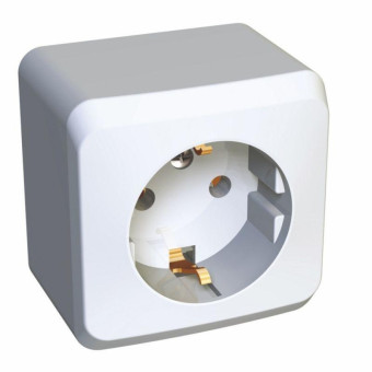 Розетка Schneider Electric Этюд одноместная с заземлением 16А IP20 открытого монтажа белая (PA16-003B)