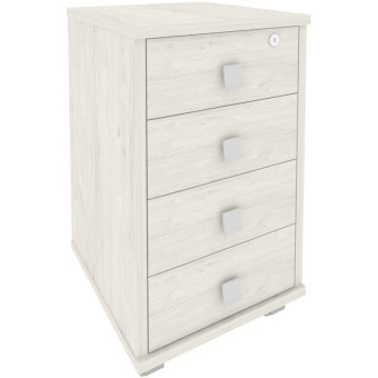 Тумба подкатная Metal System Style Л.ТМ-4Y с замком (дуб наварра,  420x450x714 мм, 4 ящика)