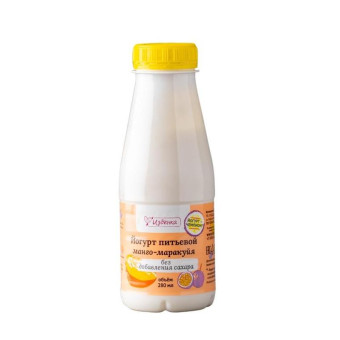 Йогурт питьевой ВкусВилл Избенка манго-маракуйя без сахара 1% 280 г