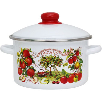 Кастрюля Эмаль Organic (550002272) 2 л эмалированная сталь с крышкой