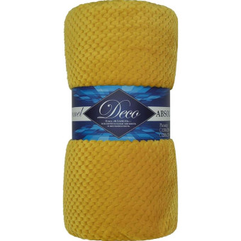 Плед Texrepublic Deco Ромбики фланель 200х220 см желтый